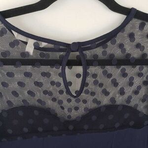 Victoria's Secret Navy Sheer Polka Dot Chemise